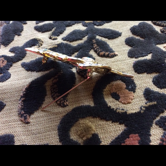 Bob Mackie: Golden Inlaid Enamel Angel Brooch. - Picture 6 of 15